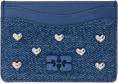 GANNI GANNI Navy Bou Denim Card Holder