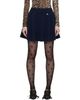 GANNI GANNI Navy Cashmere Wool Miniskirt - 1