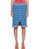 GANNI GANNI Navy Cotton Pointelle Stripe Midi Skirt - 1