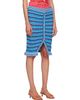GANNI GANNI Navy Cotton Pointelle Stripe Midi Skirt - 2