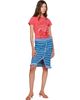 GANNI GANNI Navy Cotton Pointelle Stripe Midi Skirt - 4