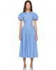 GANNI GANNI Navy Striped Cotton Midi Dress - 1