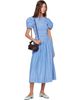 GANNI GANNI Navy Striped Cotton Midi Dress - 4
