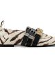 GANNI GANNI Off-White & Black Sue Triple Zebra Ballerina Flats - 1