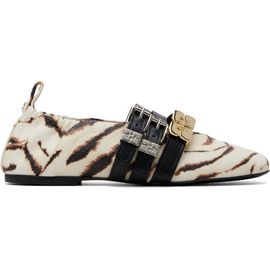 GANNI GANNI Off-White & Black Sue Triple Zebra Ballerina Flats
