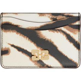 GANNI GANNI Off-White & Brown Bou Card Holder