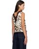 GANNI GANNI Off-White & Brown Printed Satin Top - 3