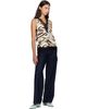 GANNI GANNI Off-White & Brown Printed Satin Top - 4