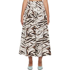 GANNI GANNI Off-White & Brown Zebra Cotton Maxi Skirt