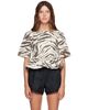 GANNI GANNI Off-White & Brown Zebra Denim Blouse - 1