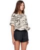 GANNI GANNI Off-White & Brown Zebra Denim Blouse - 2