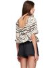 GANNI GANNI Off-White & Brown Zebra Denim Blouse - 3