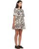 GANNI GANNI Off-White & Brown Zebra Denim Minidress - 2