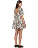 GANNI GANNI Off-White & Brown Zebra Denim Minidress - 3