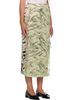 GANNI GANNI Off-White & Green Shibori Organza Printed Stretch Satin Maxi Skirt - 2