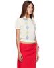 GANNI GANNI Off-White Argyle T-shirt - 2