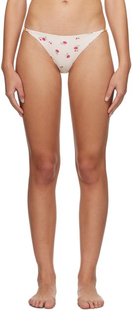 GANNI GANNI Off-White Floral Bikini Bottom