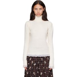 GANNI GANNI Off-White Lace Merino Turtleneck