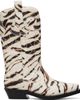 GANNI GANNI Off-White Mid Shaft Embroidered Western Boots - 1