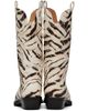GANNI GANNI Off-White Mid Shaft Embroidered Western Boots - 2
