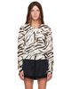 GANNI GANNI Off-White Sheer Printed Cotton Cardigan - 1
