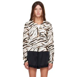 GANNI GANNI Off-White Sheer Printed Cotton Cardigan