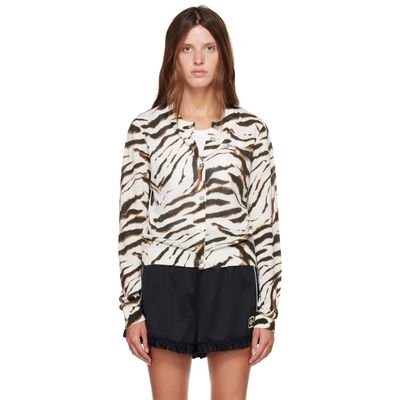 GANNI GANNI Off-White Sheer Printed Cotton Cardigan