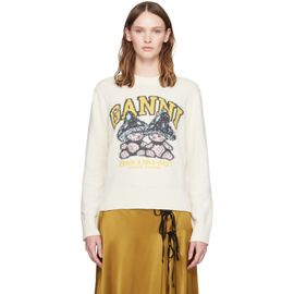 GANNI GANNI Off-White Teddy Mushroom Wool Sweater