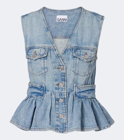 Ganni Ganni Peplum denim top