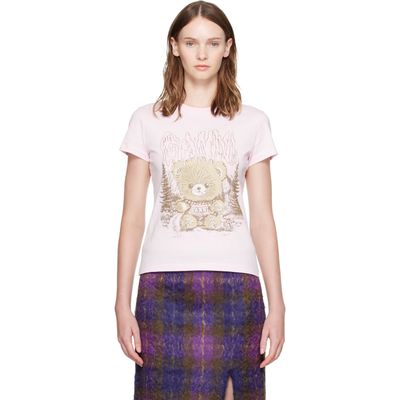 GANNI GANNI Pink Forest Teddy Baby Fit T-shirt