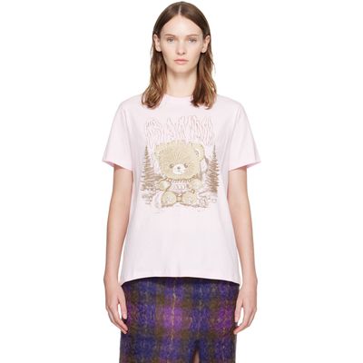 GANNI GANNI Pink Forest Teddy T-shirt