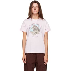 GANNI GANNI Pink Horse Qixi Basic Cotton Jersey T-shirt