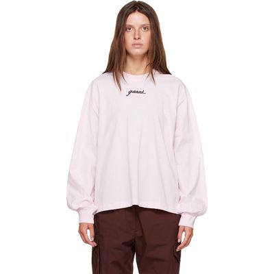 GANNI GANNI Pink Qixi Print Longsleeve Future Jersey T-shirt