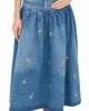 GANNI GANNI Printed Flower Denim Long Skirt Light Blue Vintage - 1