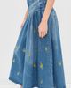 GANNI GANNI Printed Flower Denim Long Skirt Light Blue Vintage - 4