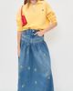 GANNI GANNI Printed Flower Denim Long Skirt Light Blue Vintage - 5