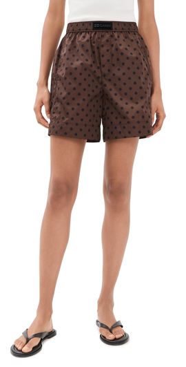GANNI GANNI Printed Flyweight Nylon Boxer Shorts Chicory Coffee