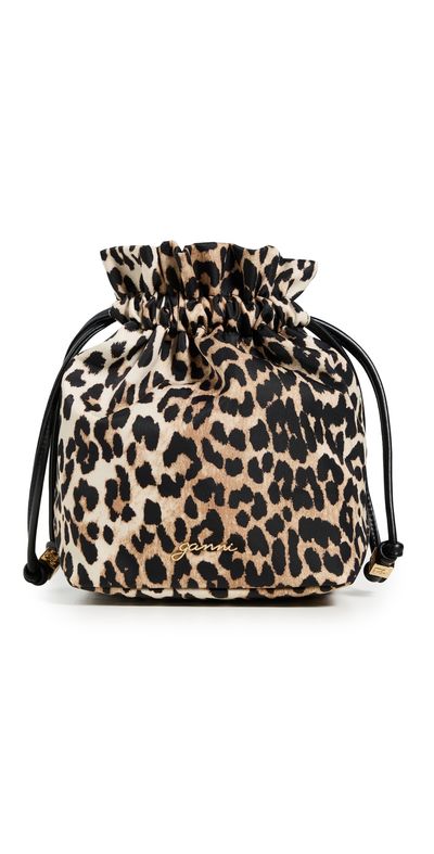 GANNI GANNI Printed Nylon Pouch Almond Milk One