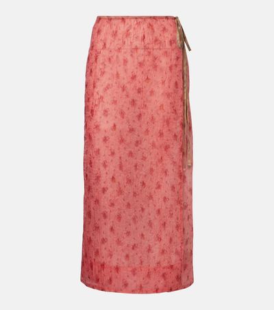Ganni Ganni Printed organza wrap skirt