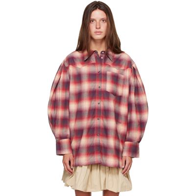 GANNI GANNI Red Check Flannel Shirt