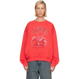GANNI GANNI Red Cherry Crewneck Sweatshirt