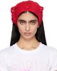 GANNI GANNI Red Cotton Crochet Head Scarf - 1