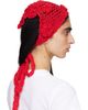 GANNI GANNI Red Cotton Crochet Head Scarf - 3