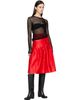 GANNI GANNI Red Duchesse Satin Midi Skirt - 4