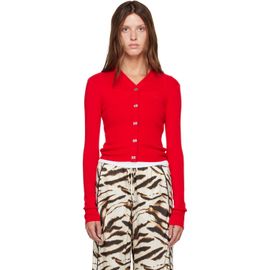 GANNI GANNI Red Merino Cardigan