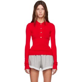 GANNI GANNI Red Merino Polo