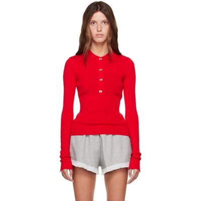 GANNI GANNI Red Merino Polo
