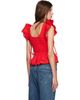 GANNI GANNI Red Smocked Cotton Blouse - 3