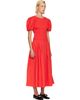 GANNI GANNI Red Smocked Cotton Midi Dress - 2