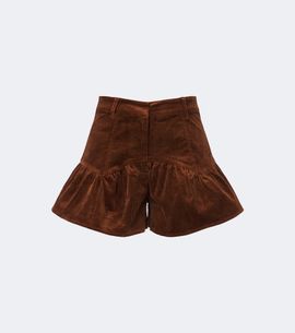Ganni Ganni Ruffled cotton-blend corduroy shorts